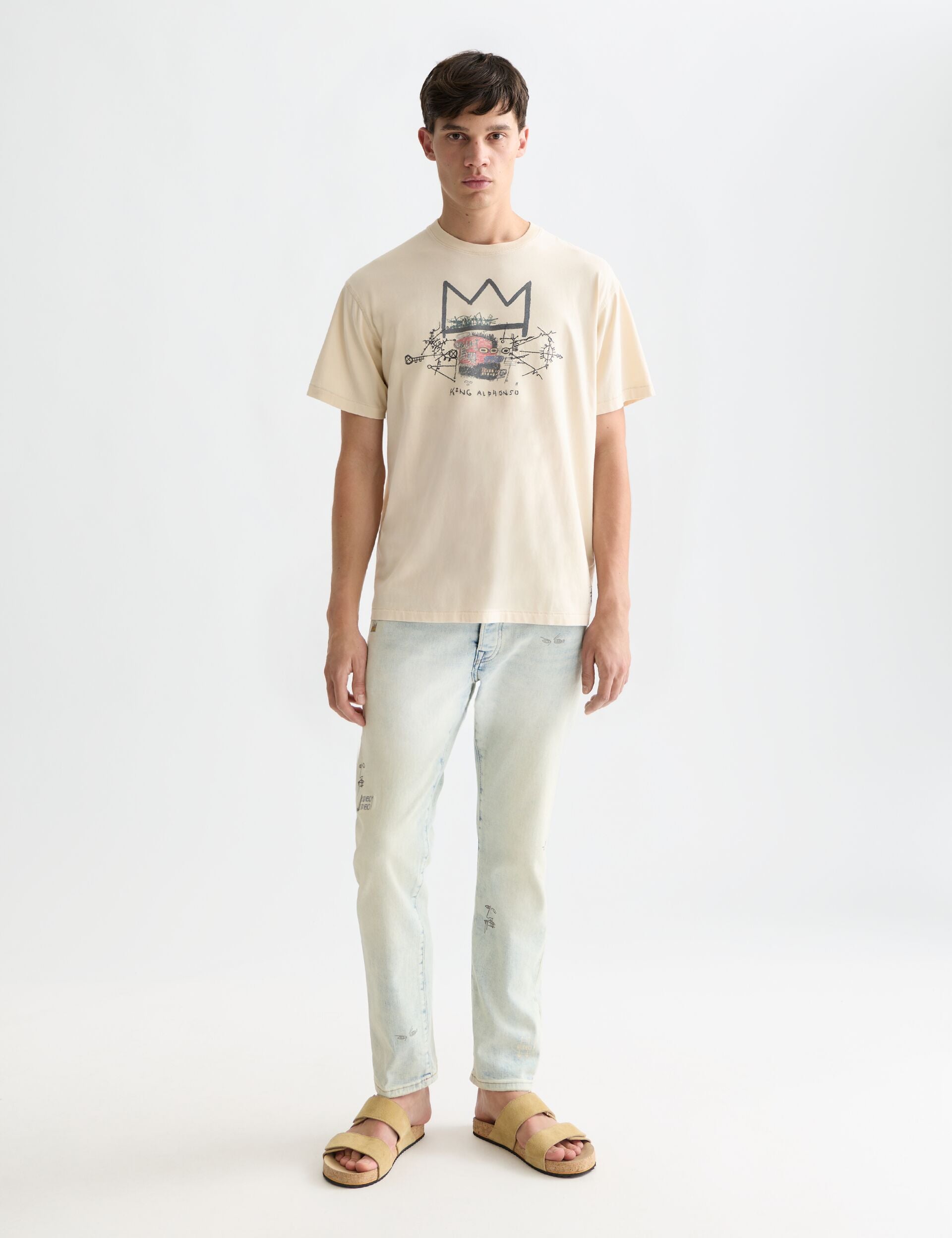 White Smoke טי שירט קצרה לגברים Classic Logo SCOTCH & SODA