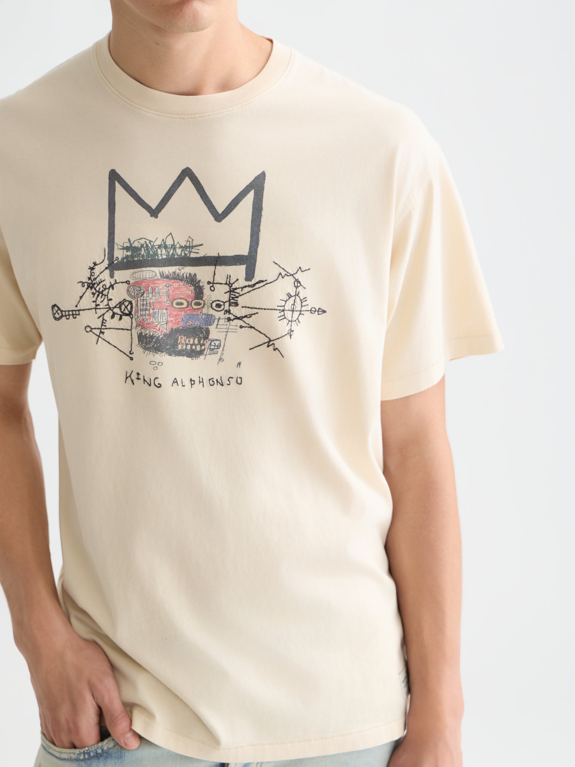 Light Gray טי שירט קצרה לגברים Classic Logo SCOTCH & SODA