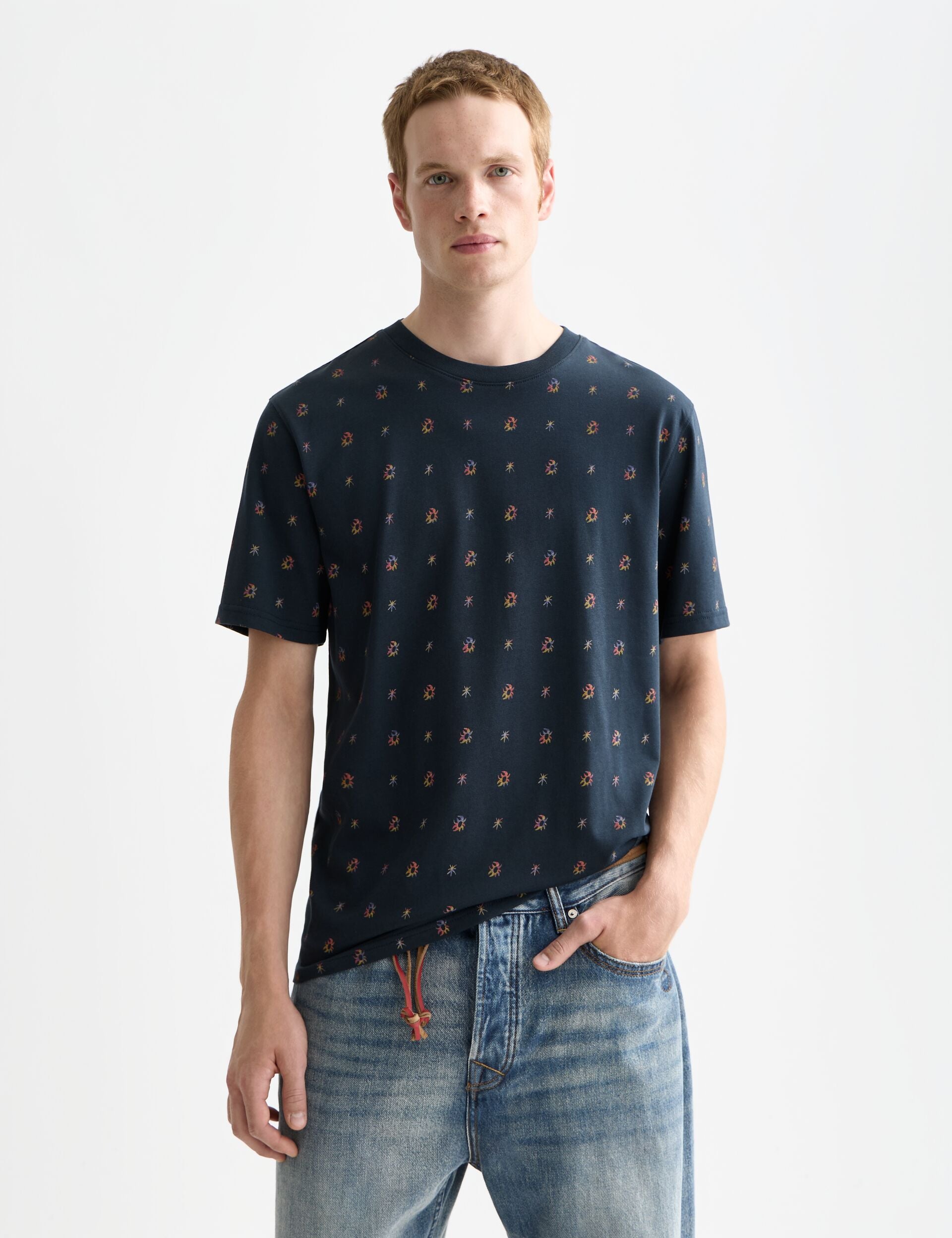 White Smoke טי שירט קצרה לגברים Classic Logo SCOTCH & SODA
