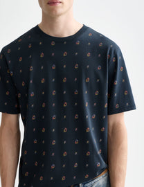 Black טי שירט מודפסת לגברים עם מיקרו פרינט SCOTCH & SODA