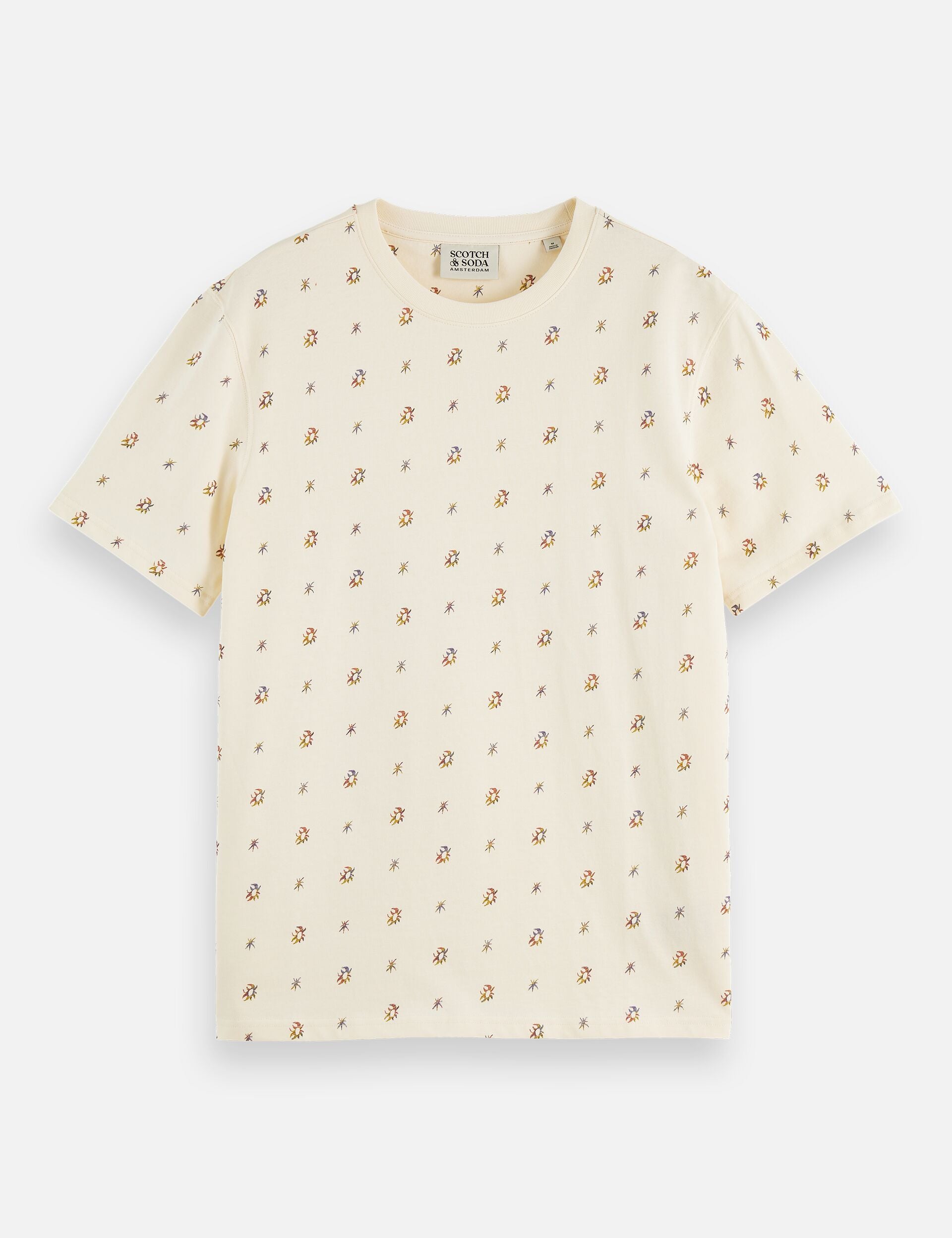 Antique White טי שירט קצרה לגברים Micro-Printed SCOTCH & SODA