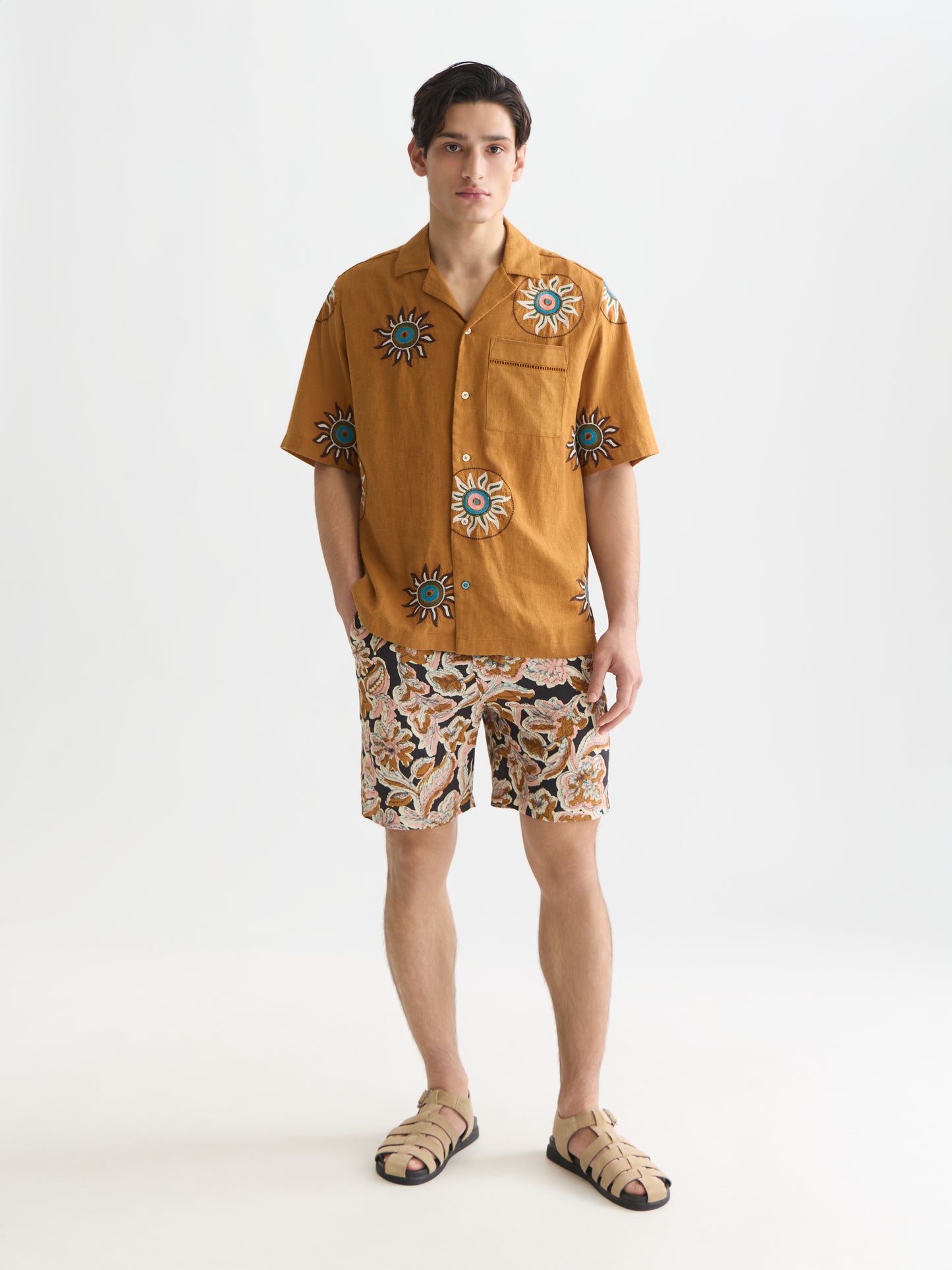 Misty Rose מכנסיים קצרים לגברים Fave Printed Tencel SCOTCH & SODA