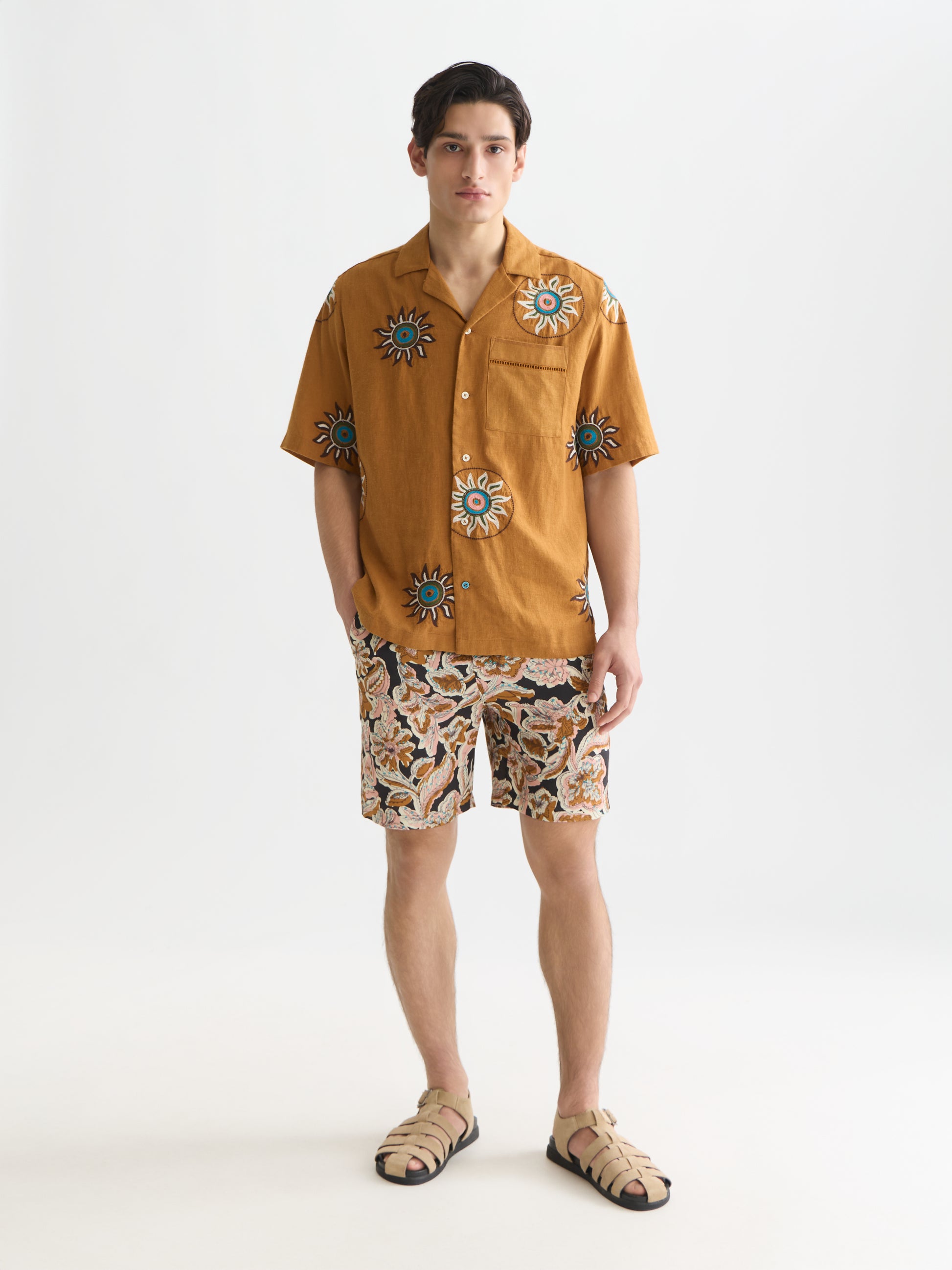 Misty Rose מכנסיים קצרים לגברים Fave Printed Tencel SCOTCH & SODA