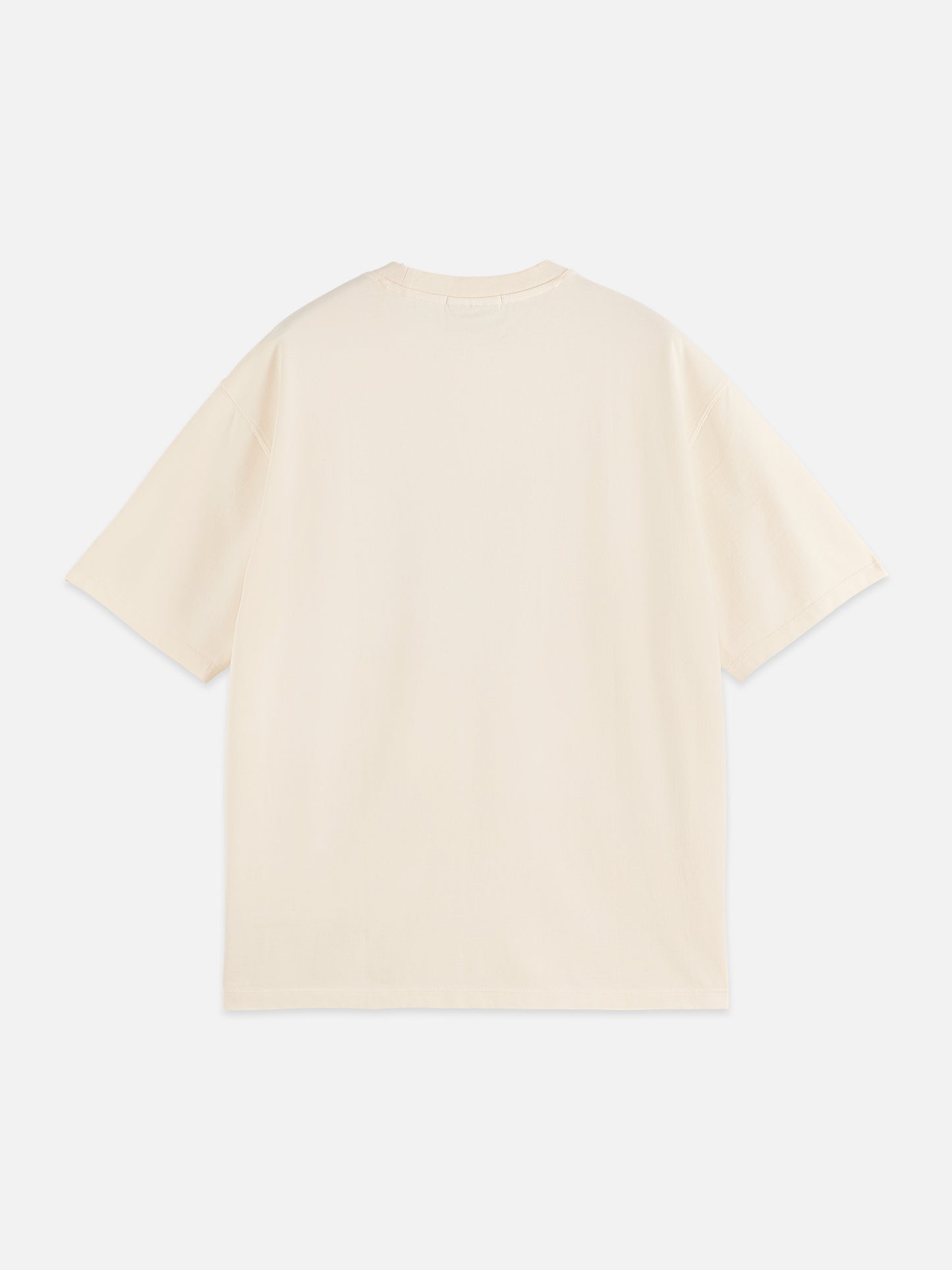 Antique White טי שירט קצרה לגברים Cross-Stitched Front Artwork SCOTCH & SODA