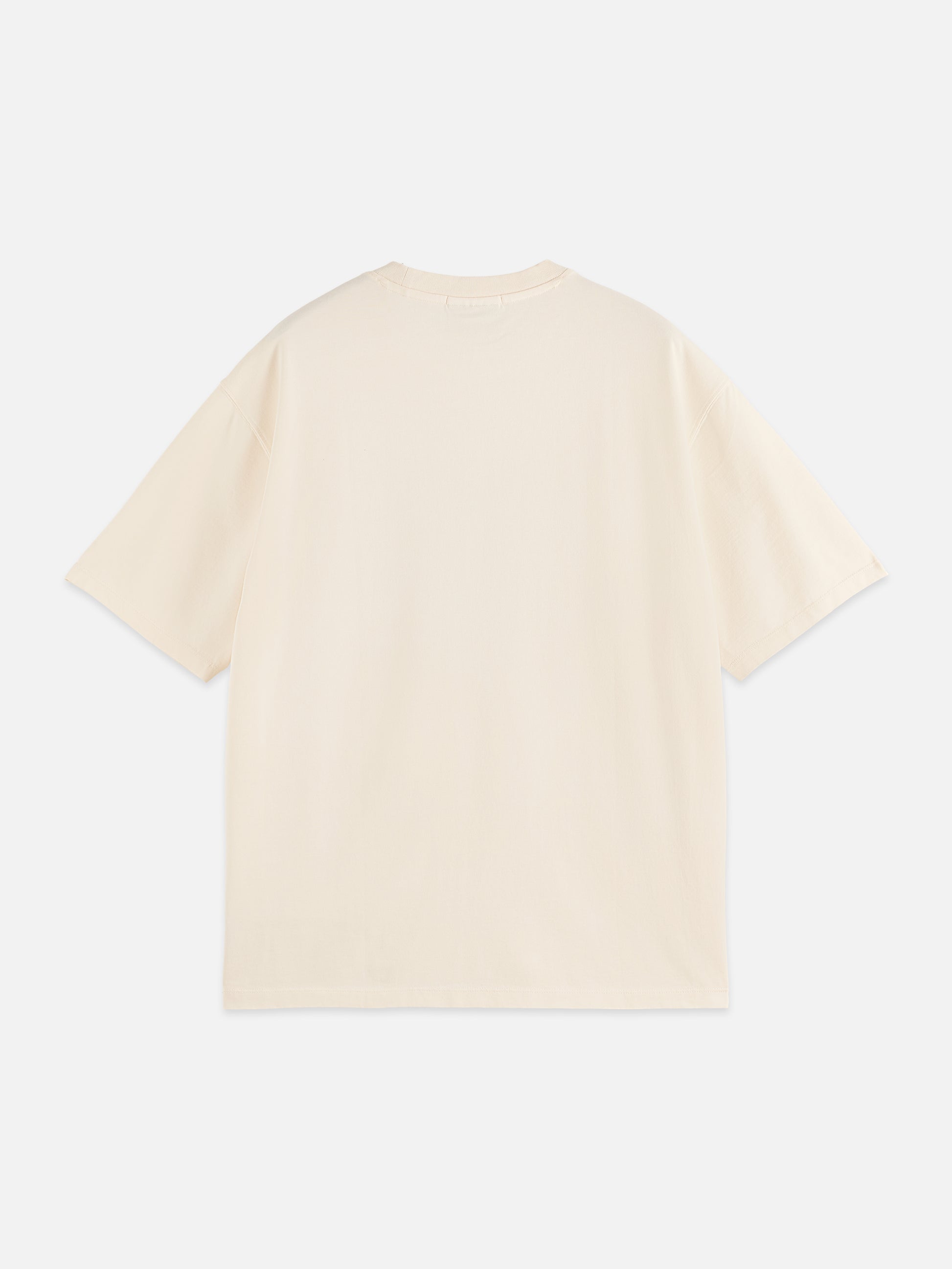 Antique White טי שירט קצרה לגברים Cross-Stitched Front Artwork SCOTCH & SODA