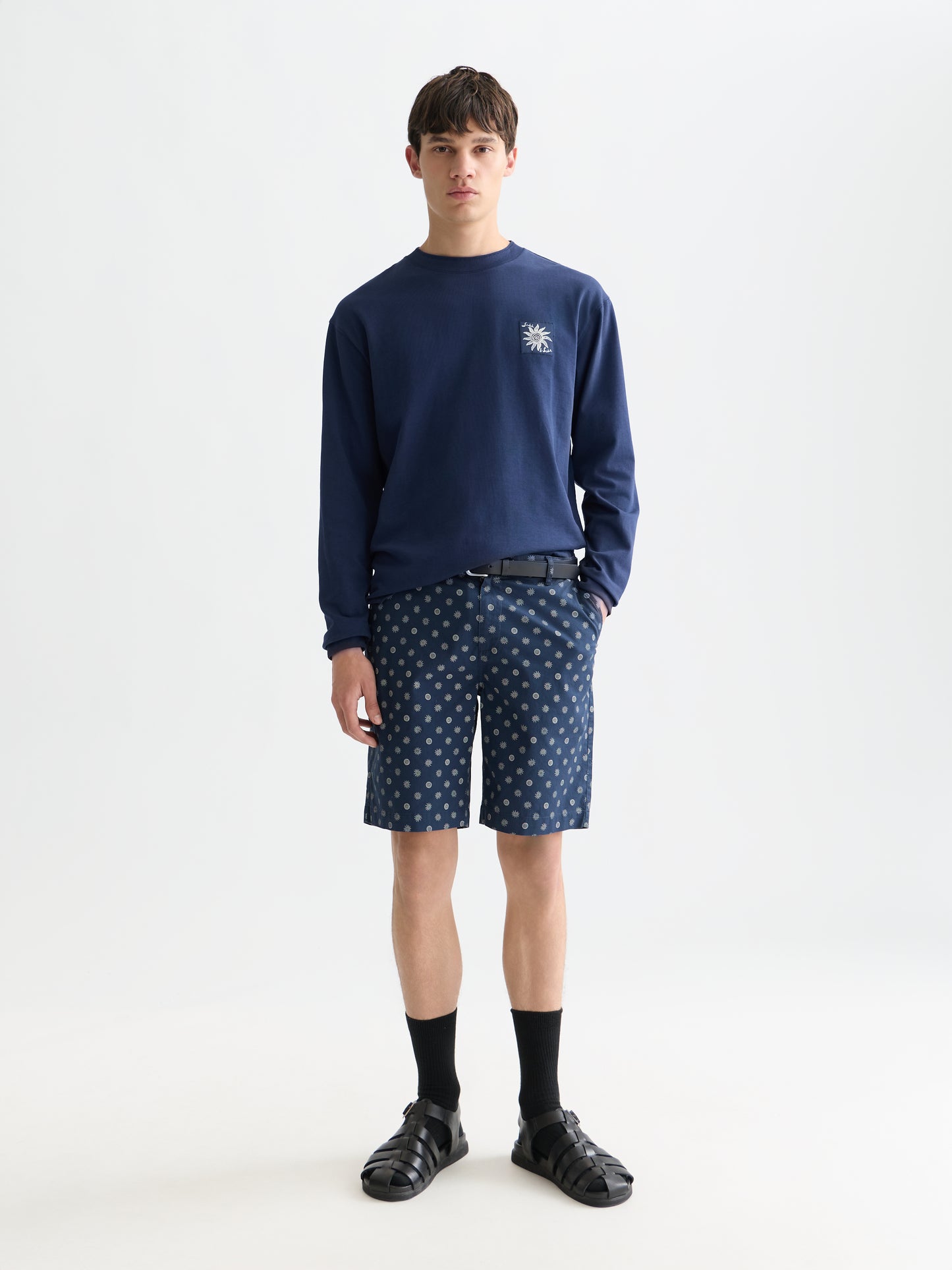White Smoke מכנסיים קצרים לגברים Stuart Printed Stretch SCOTCH & SODA