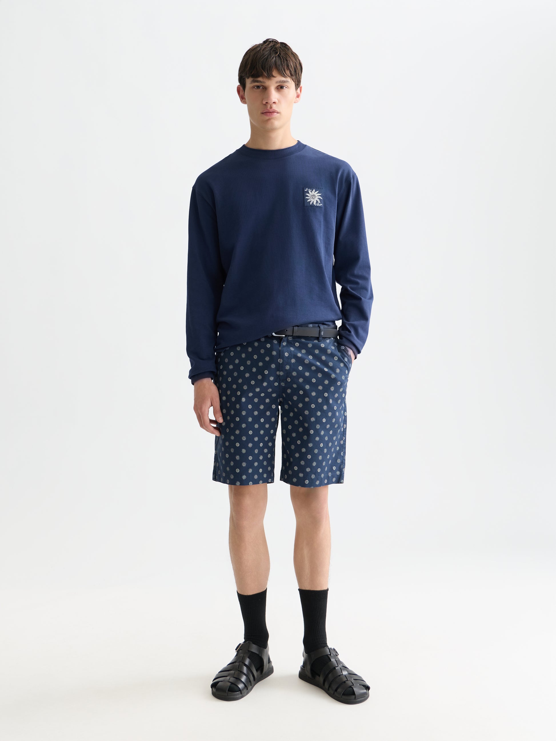White Smoke מכנסיים קצרים לגברים Stuart Printed Stretch SCOTCH & SODA