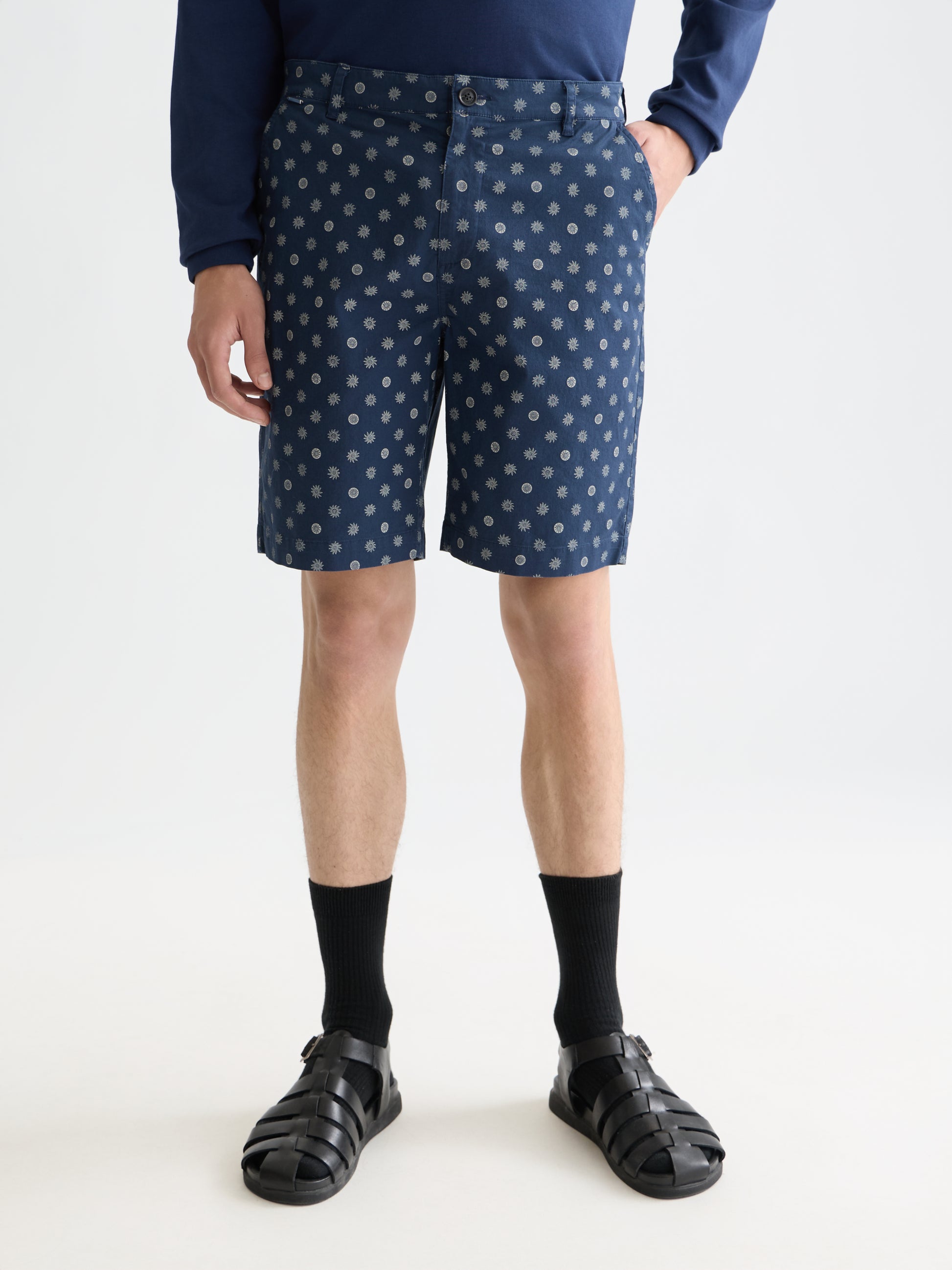 White Smoke מכנסיים קצרים לגברים Stuart Printed Stretch SCOTCH & SODA