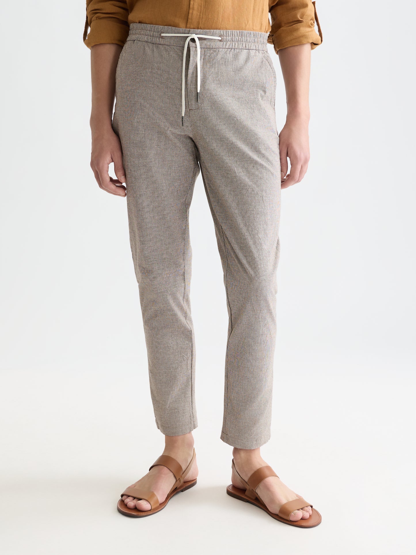 White Smoke מכנסיים ארוכים לגברים Warren Yarn-Dyed SCOTCH & SODA