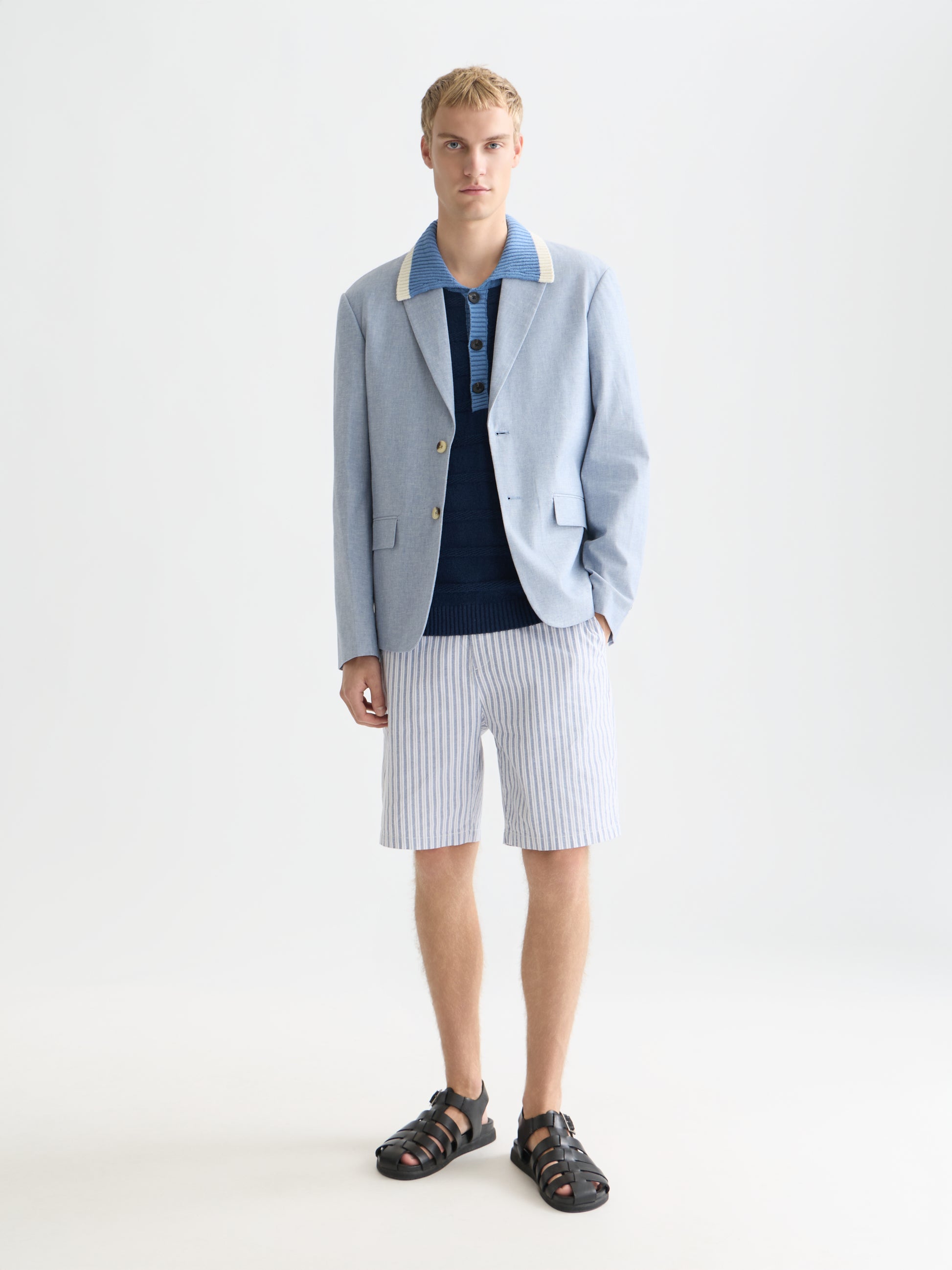 White Smoke מכנסיים קצרים לגברים Fave Cottonlinen SCOTCH & SODA