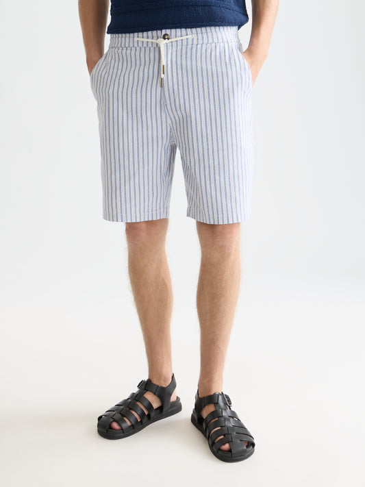 White Smoke מכנסיים קצרים לגברים Fave Cottonlinen SCOTCH & SODA