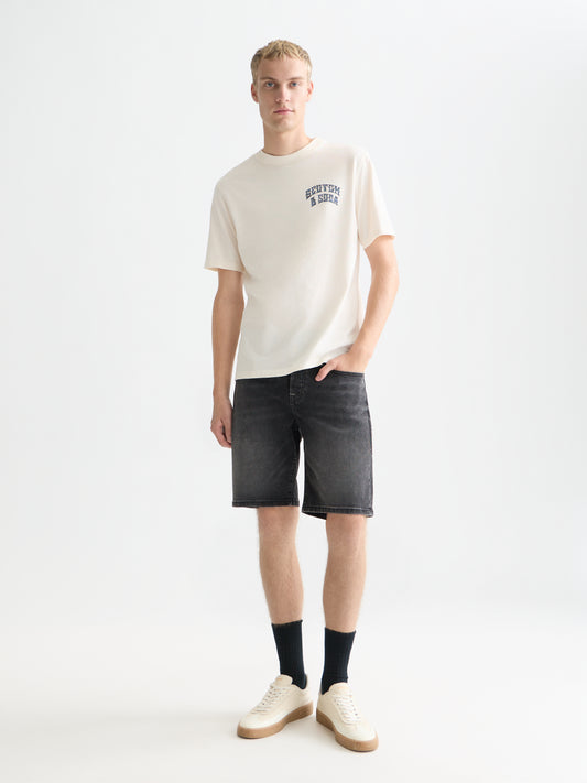 White Smoke טי שירט קצרה לגברים Front And Back Artwork SCOTCH & SODA