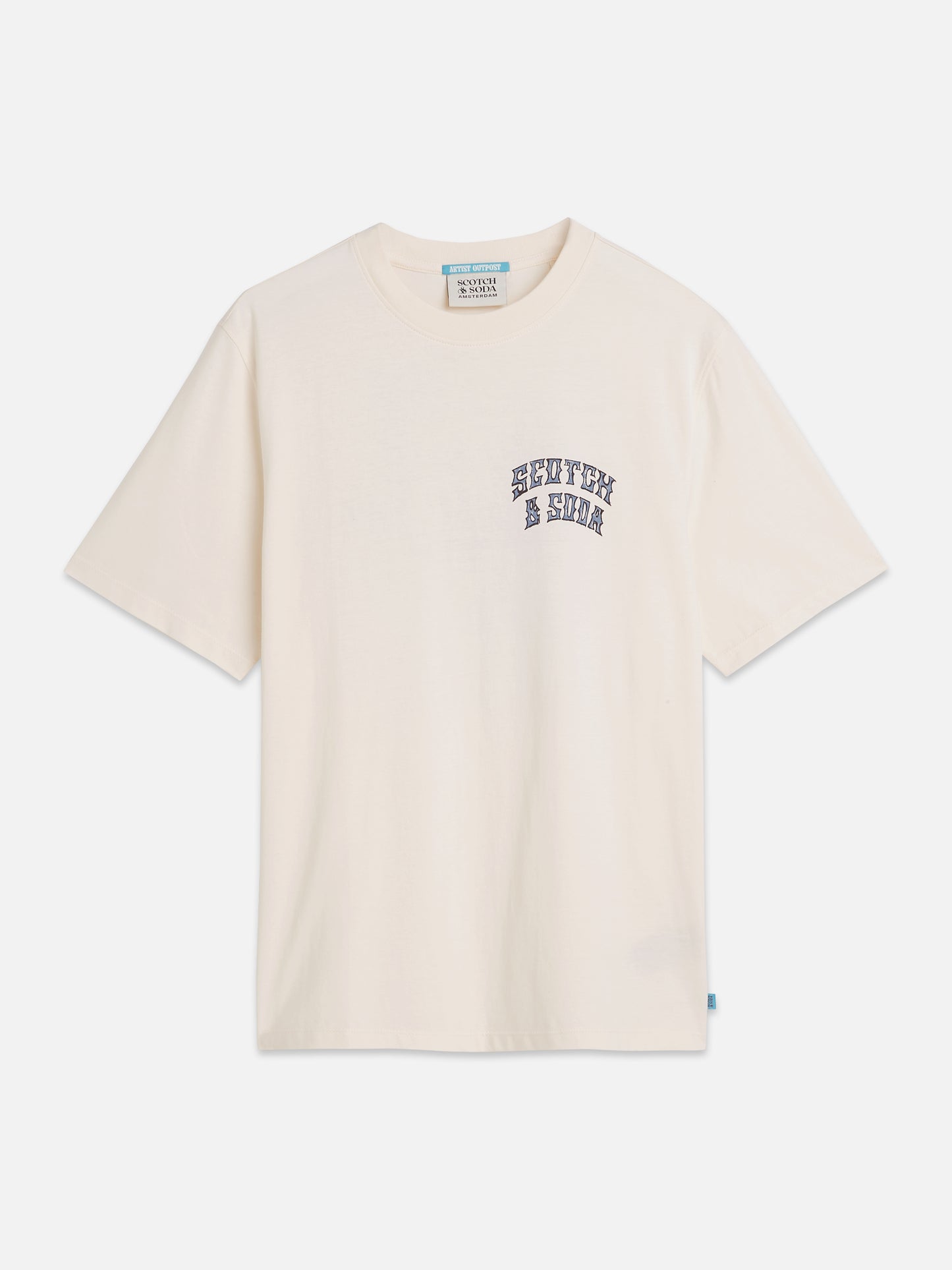 Antique White טי שירט קצרה לגברים Front And Back Artwork SCOTCH & SODA