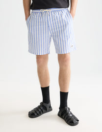 White Smoke מכנסי בגד ים מודפסים לגברים Printed Midlength Swim Shorts SCOTCH & SODA