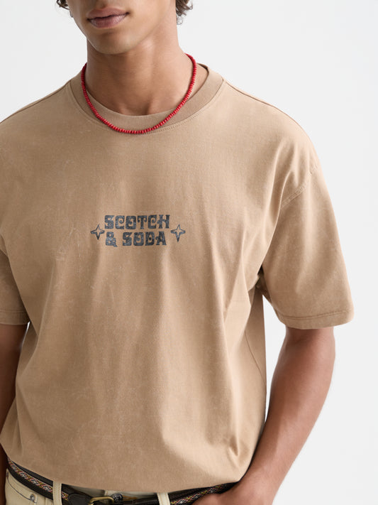 Dim Gray טי שירט קצרה לגברים Artwork SCOTCH & SODA