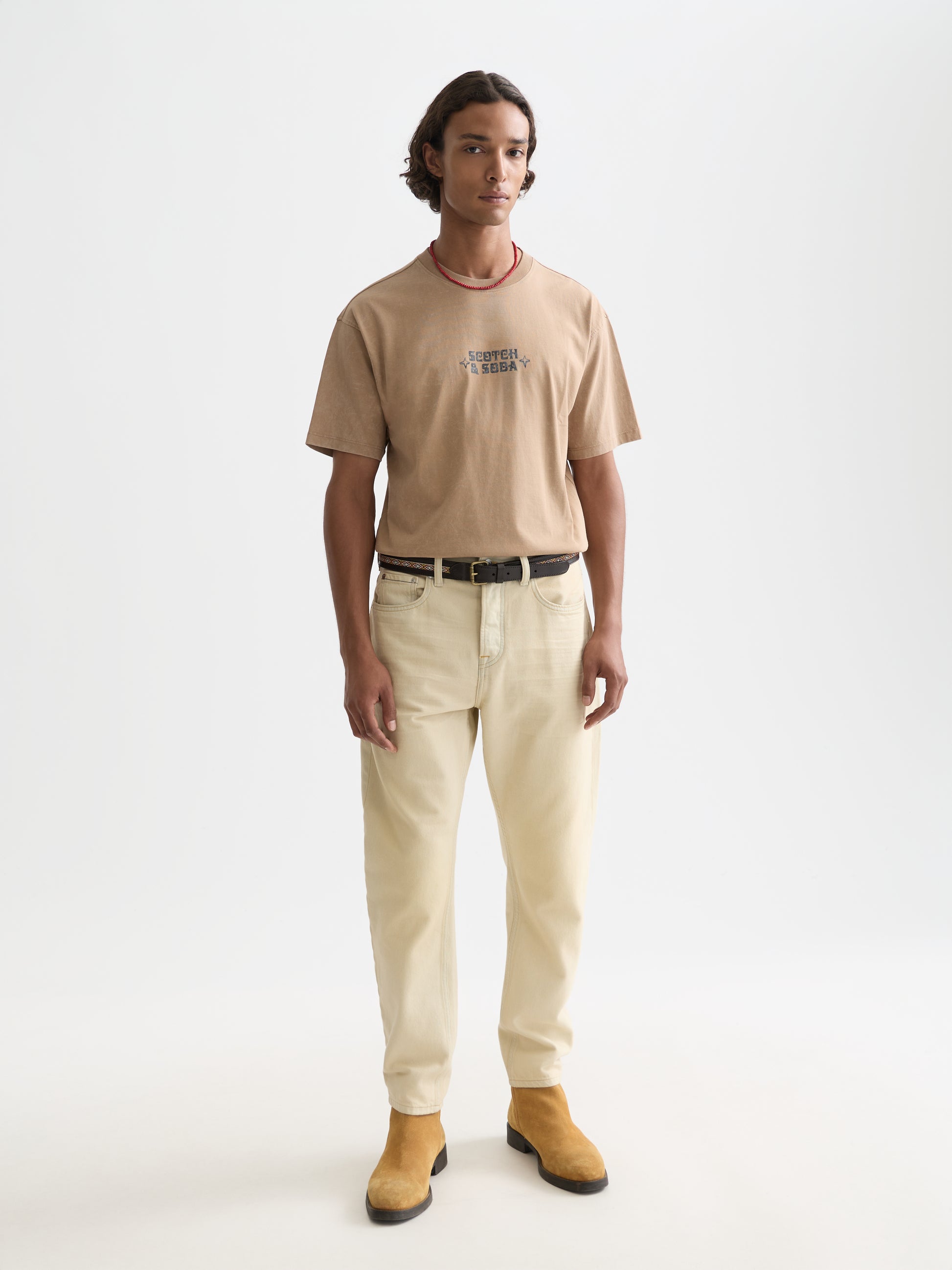White Smoke טי שירט קצרה לגברים Artwork SCOTCH & SODA