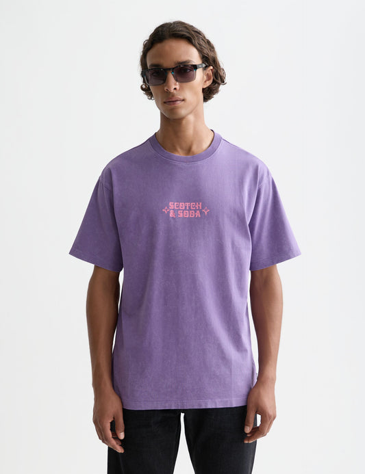 White Smoke טי שירט קצרה לגברים Classic Logo SCOTCH & SODA