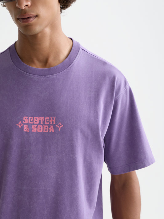 Lavender טי שירט קצרה לגברים Classic Logo SCOTCH & SODA