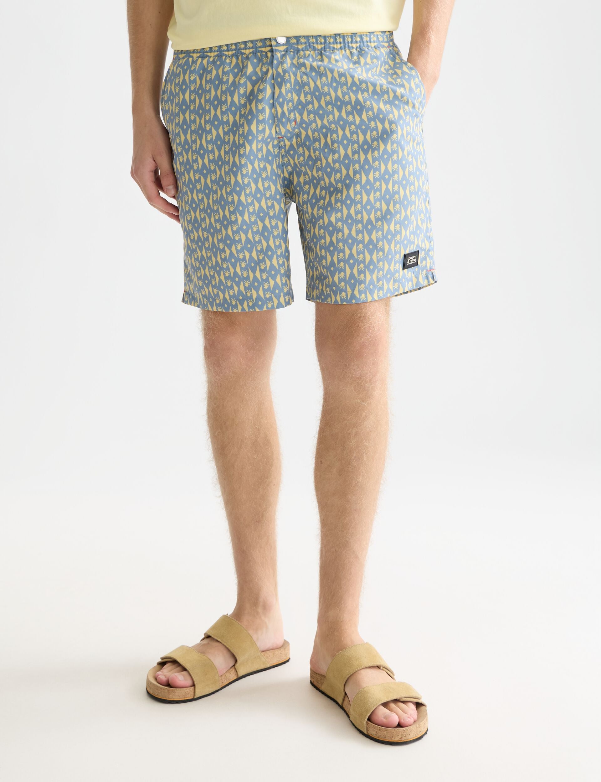 White Smoke בגד ים לגברים Printed Mid-Length SCOTCH & SODA