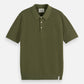 Dark Olive Green CORE STRUCTURED KNITTED REGULAR FIT POLO חולצת פולו קצרה SCOTCH & SODA