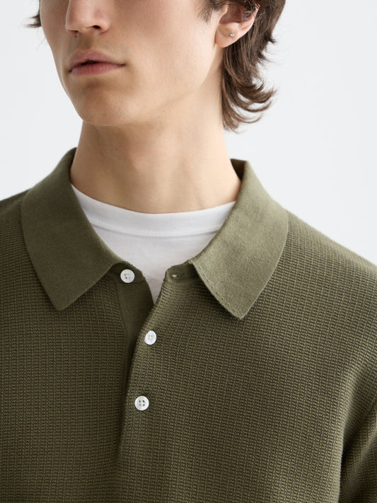 Dark Slate Gray CORE STRUCTURED KNITTED REGULAR FIT POLO חולצת פולו קצרה SCOTCH & SODA