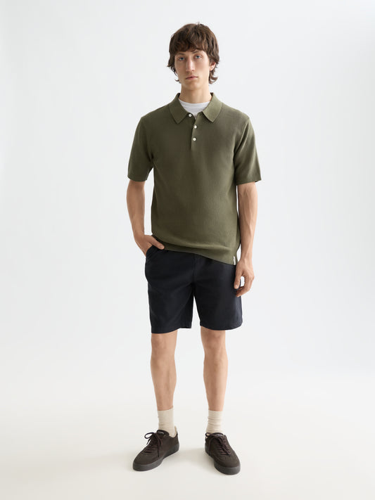 White Smoke CORE STRUCTURED KNITTED REGULAR FIT POLO חולצת פולו קצרה SCOTCH & SODA