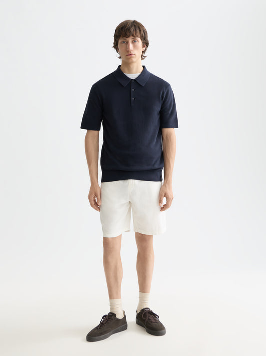 White Smoke CORE STRUCTURED KNITTED REGULAR FIT POLO חולצת פולו קצרה SCOTCH & SODA