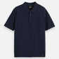 Black CORE STRUCTURED KNITTED REGULAR FIT POLO חולצת פולו קצרה SCOTCH & SODA