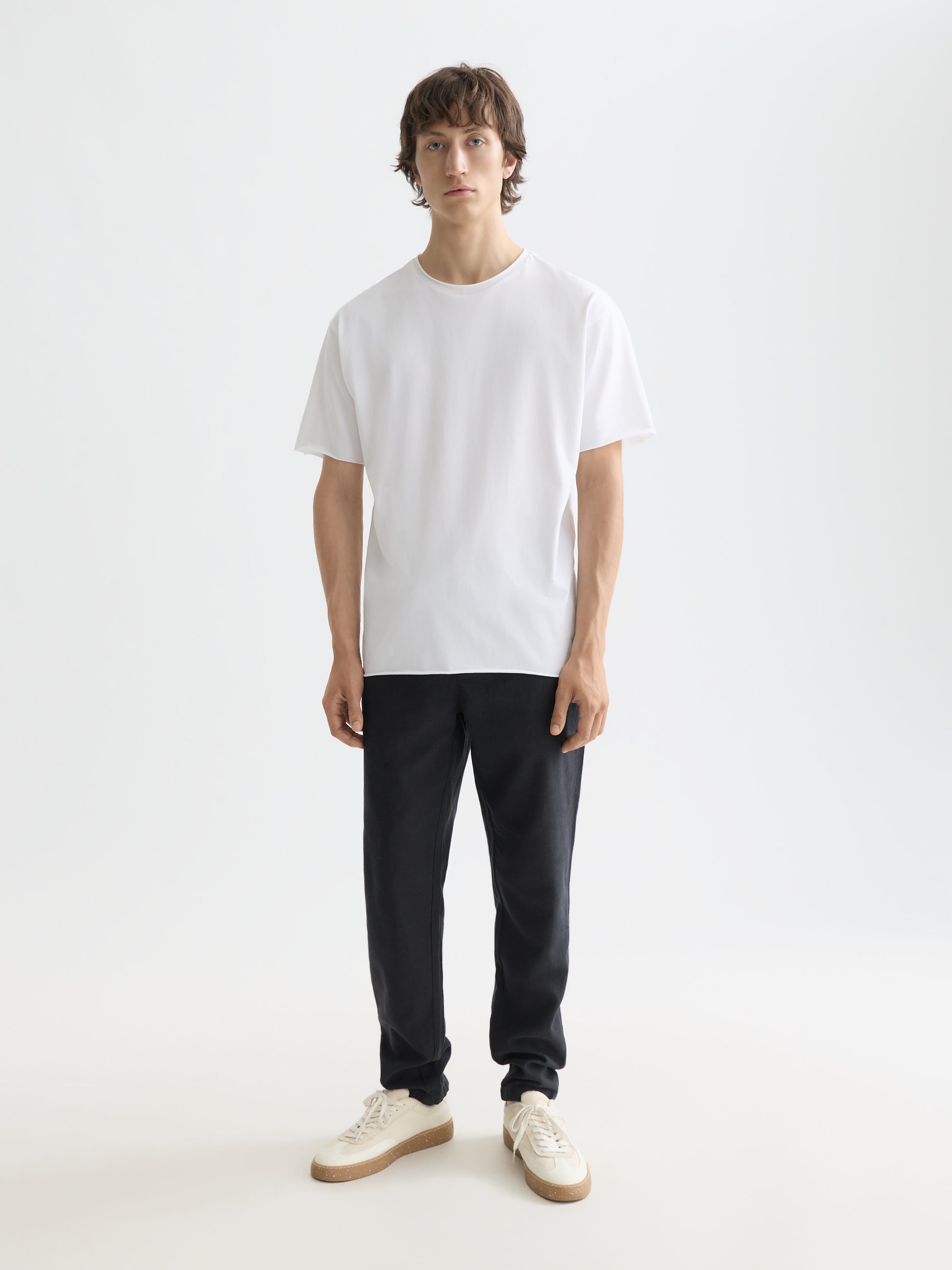 Lavender CORE RAW-EDGED RELAXED-FIT GARMENT-DYED T-SHIRT טי שירט קצרה SCOTCH & SODA