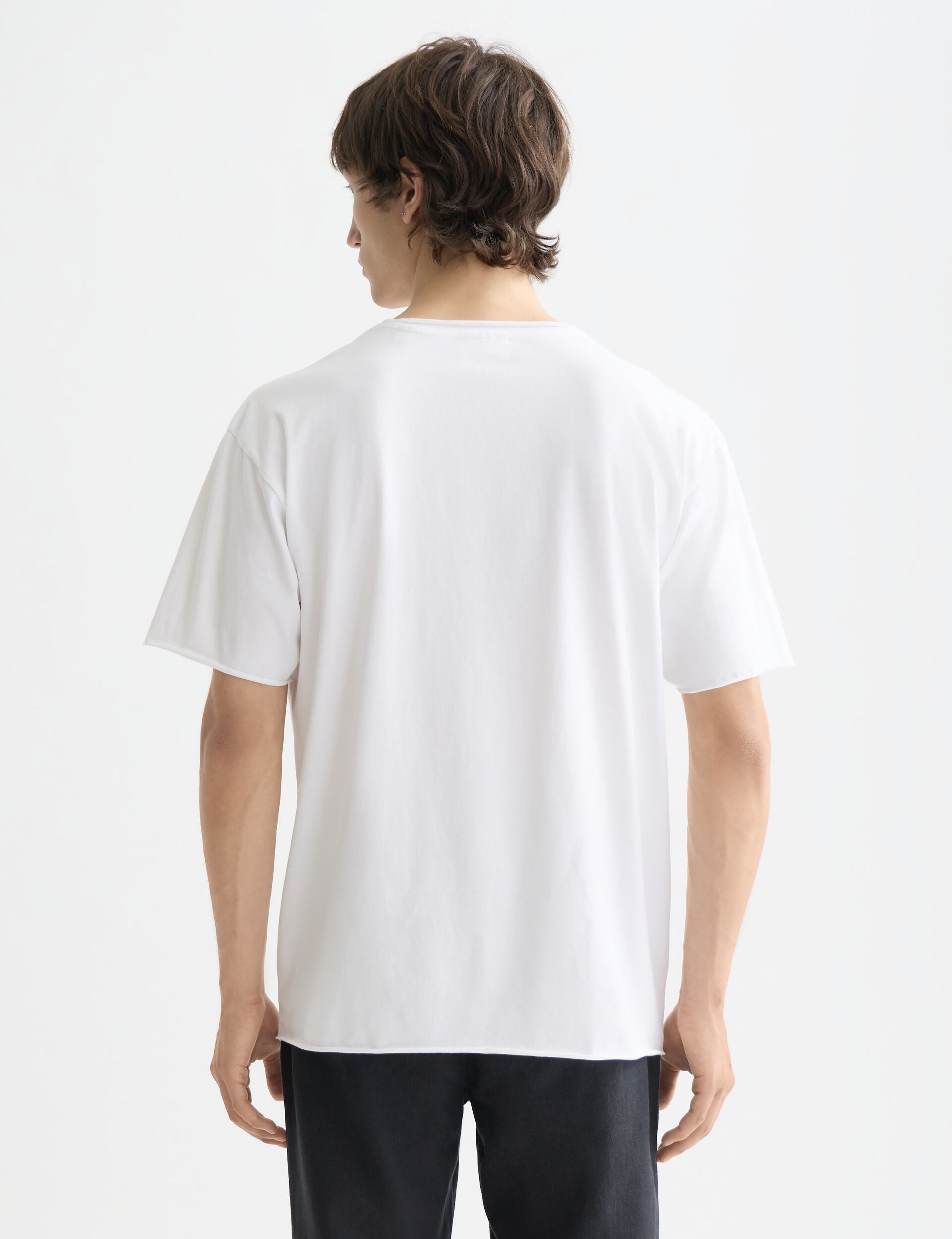 White Smoke CORE RAW-EDGED RELAXED-FIT GARMENT-DYED T-SHIRT טי שירט קצרה SCOTCH & SODA