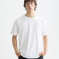 White Smoke CORE RAW-EDGED RELAXED-FIT GARMENT-DYED T-SHIRT טי שירט קצרה SCOTCH & SODA