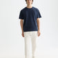 White Smoke CORE RAW-EDGED RELAXED-FIT GARMENT-DYED T-SHIRT טי שירט קצרה SCOTCH & SODA