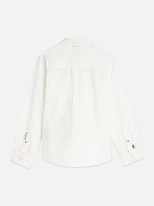 Seashell חולצה מכופתרת ארוכה לילדים Linen SCOTCH & SODA