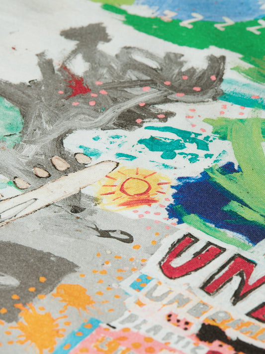 Light Gray טי שירט קצרה לילדים Basquiat Printed SCOTCH & SODA