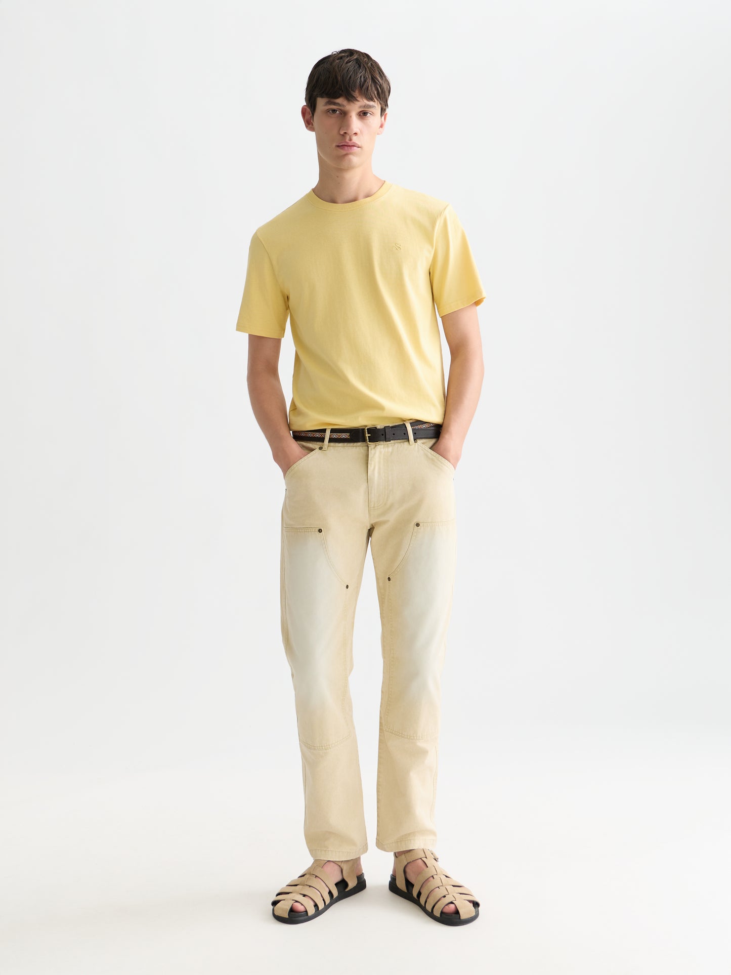 White Smoke טי שירט קצרה לגברים Seasonal Core Chest Logo SCOTCH & SODA