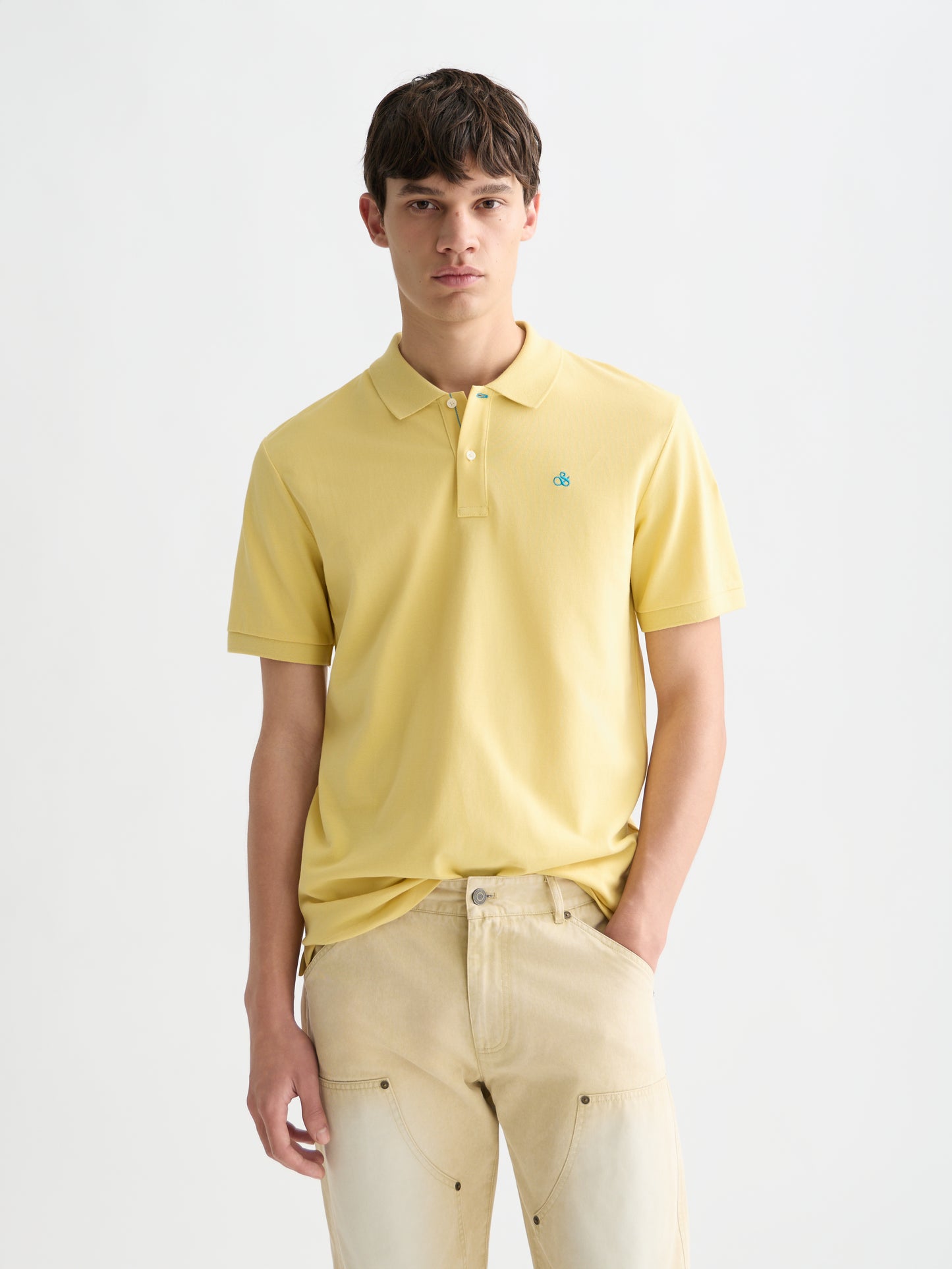 Lavender חולצת פולו קצרה לגברים Seasonal Core Pique SCOTCH & SODA