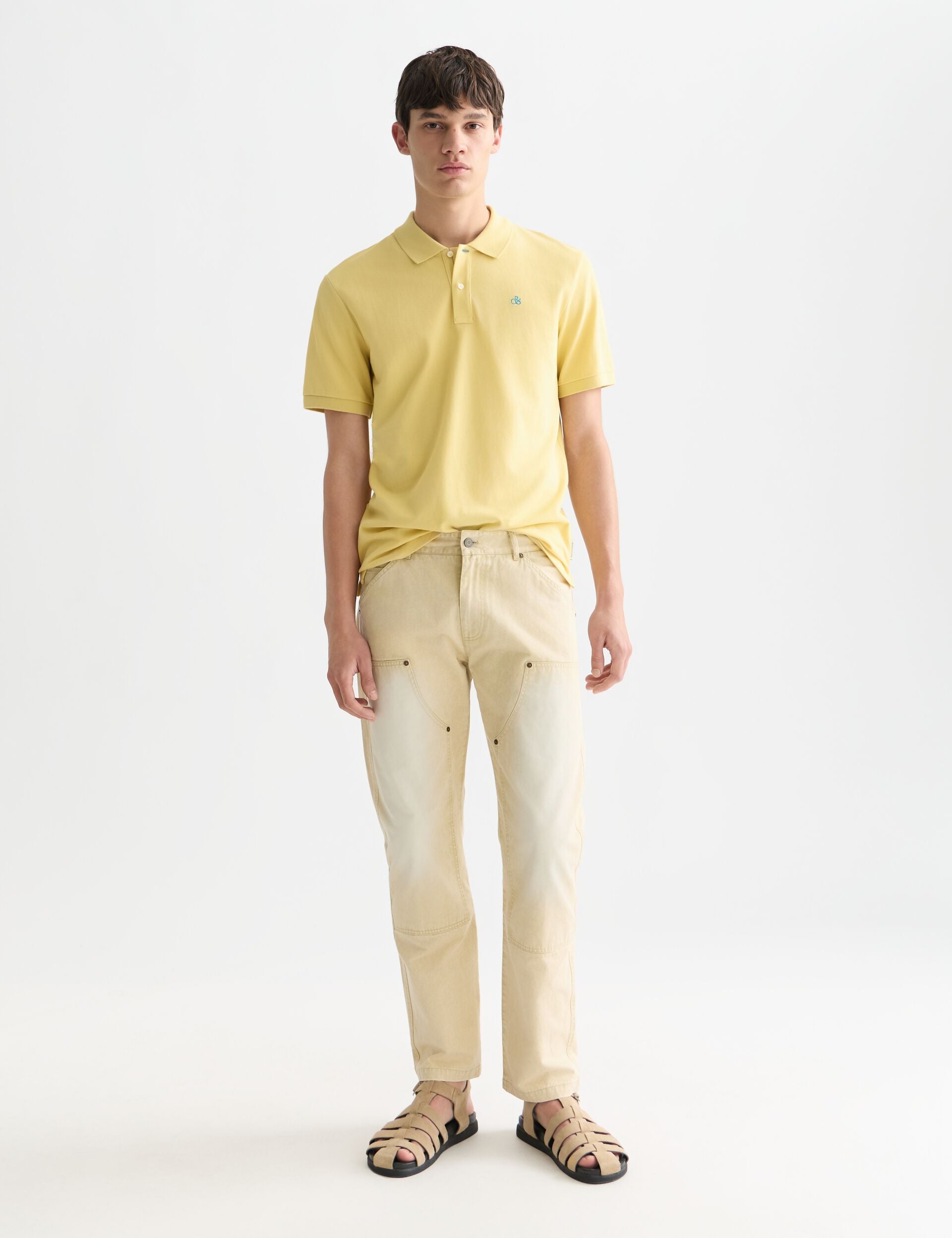 White Smoke חולצת פולו קצרה לגברים Seasonal Core Pique SCOTCH & SODA