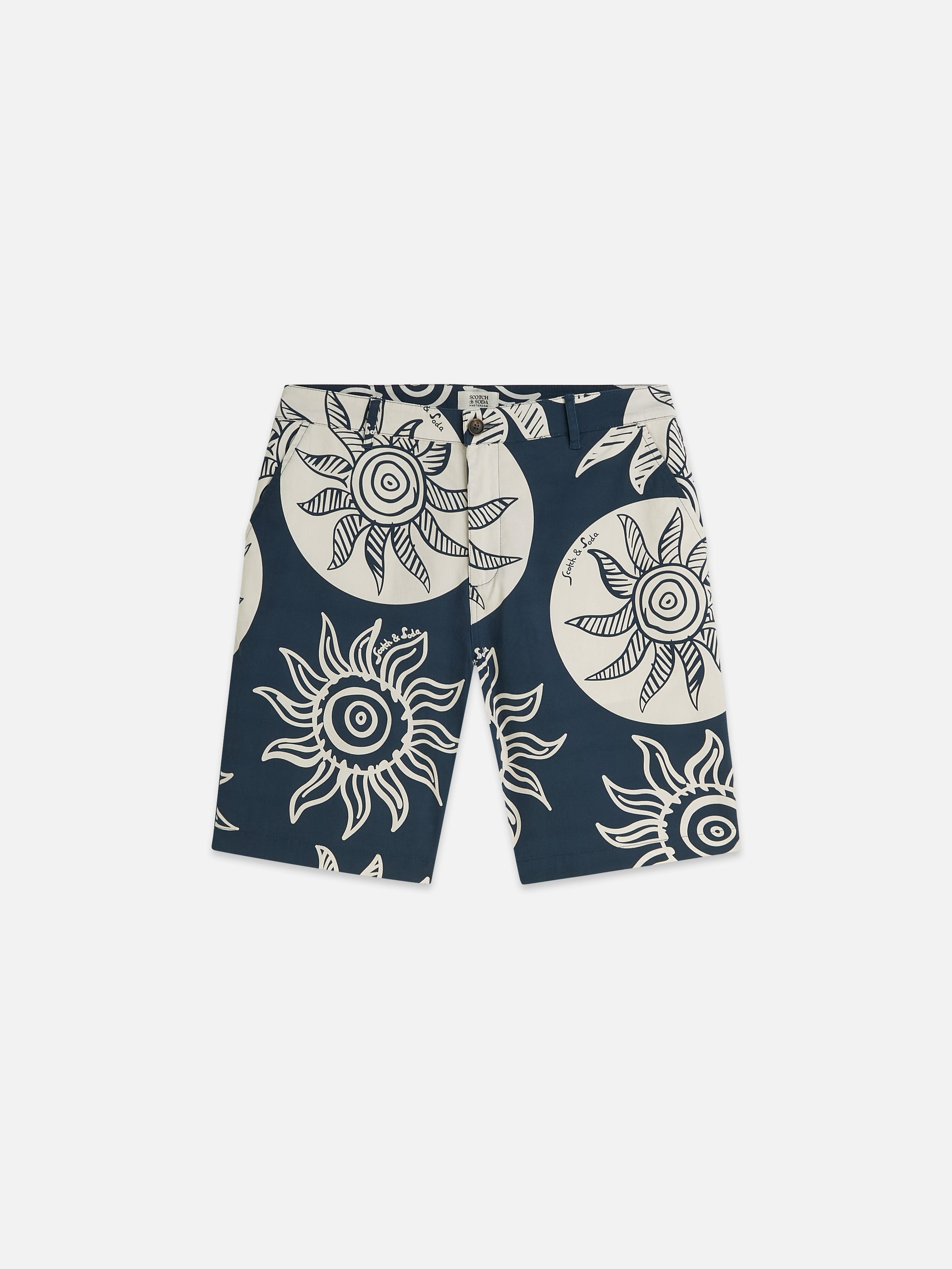 White Smoke מכנסיים קצרים לגברים Stuart Printed Stretch SCOTCH & SODA