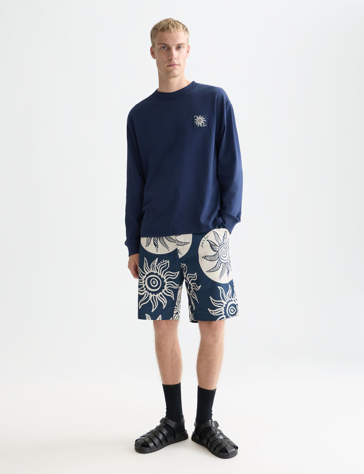 White Smoke מכנסיים קצרים לגברים Stuart Printed Stretch SCOTCH & SODA