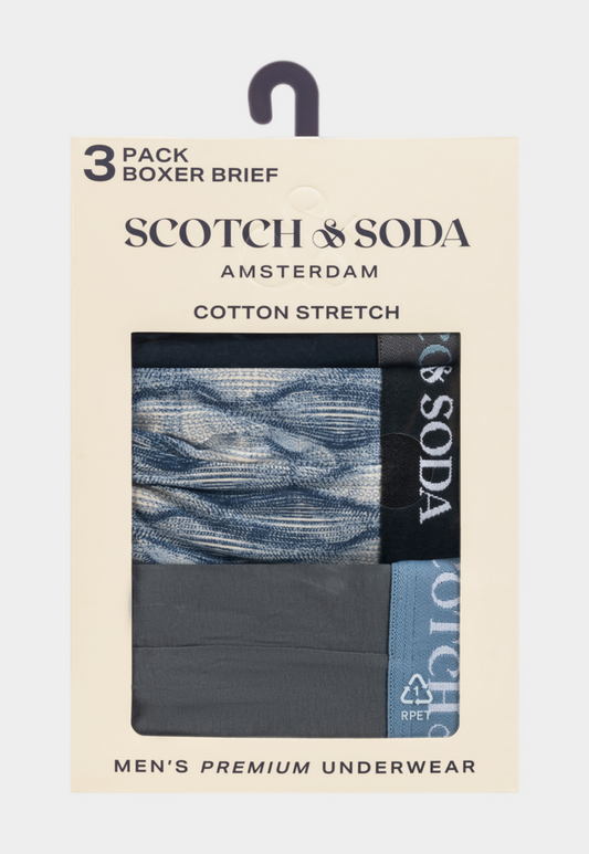 Dark Slate Gray מארז שלושה תחתוני בוקסר לגברים SCOTCH & SODA