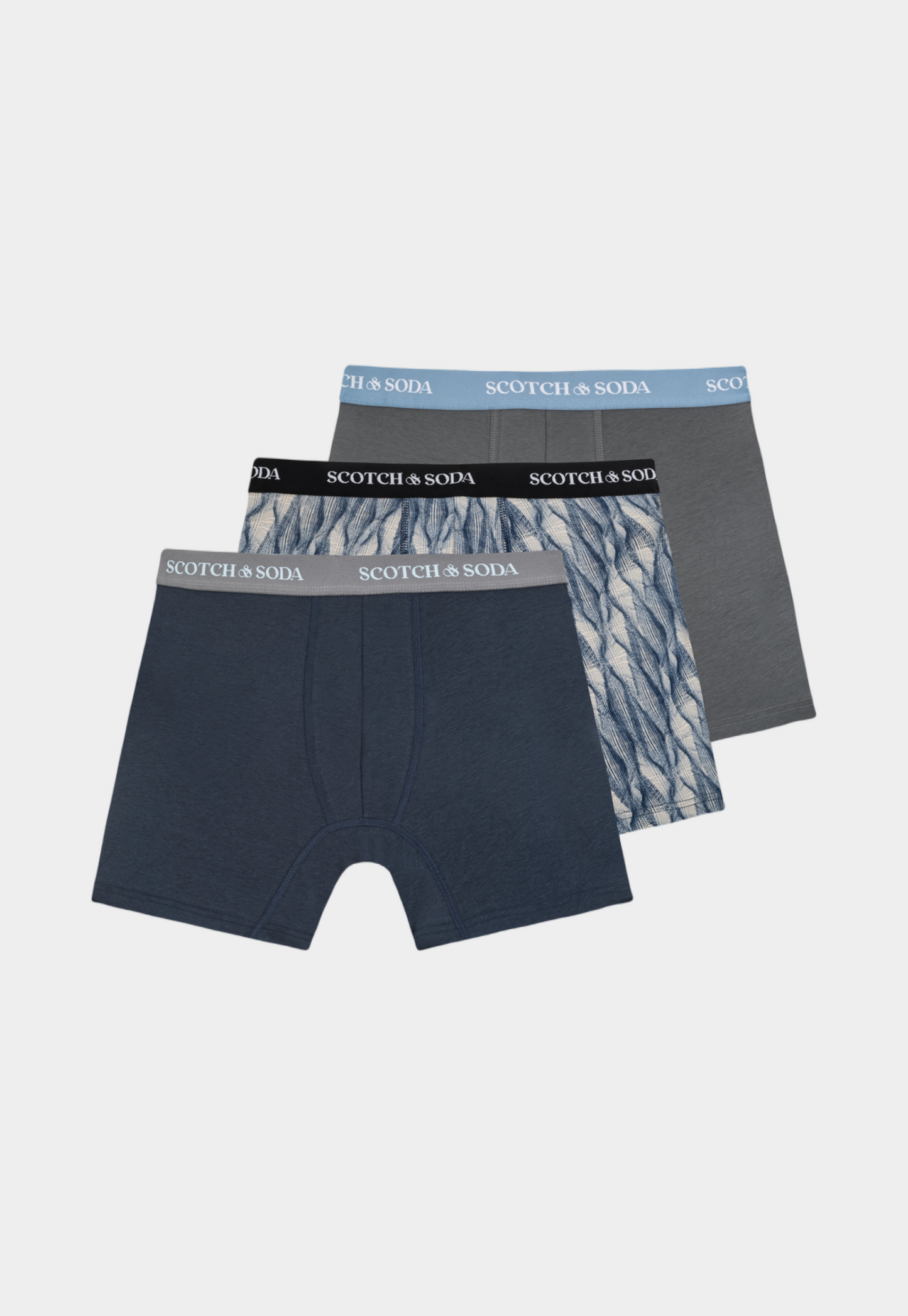 Dark Slate Gray מארז שלושה תחתוני בוקסר לגברים SCOTCH & SODA