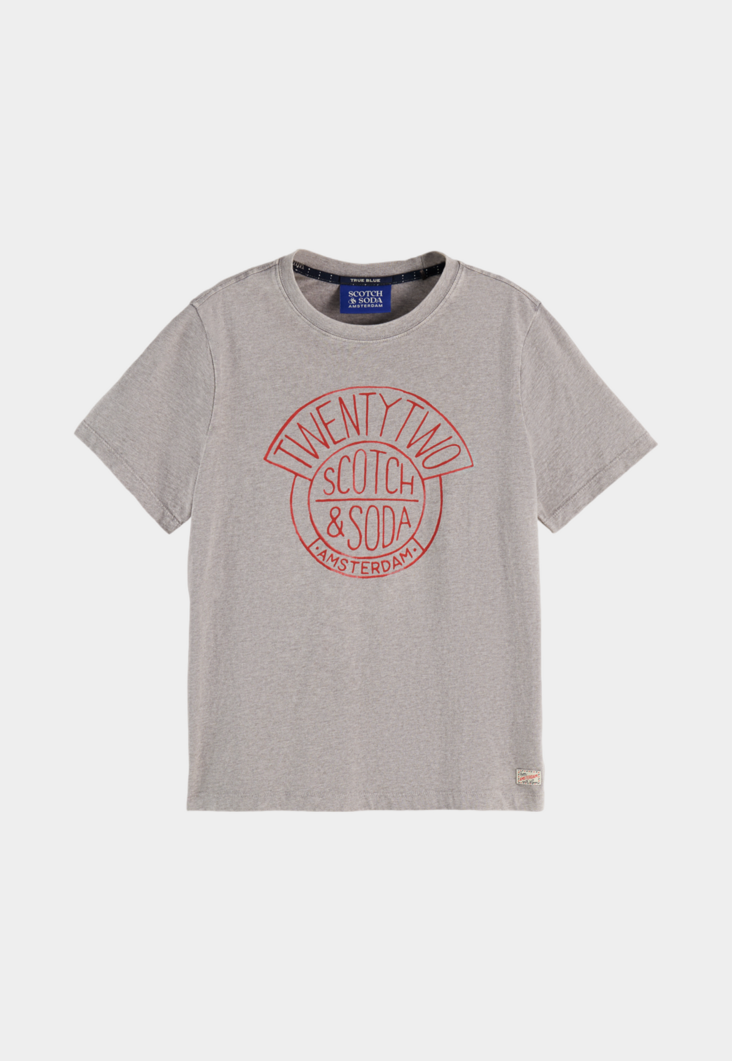 Light Gray טי שירט קצרה עם לוגו לנשים SCOTCH & SODA