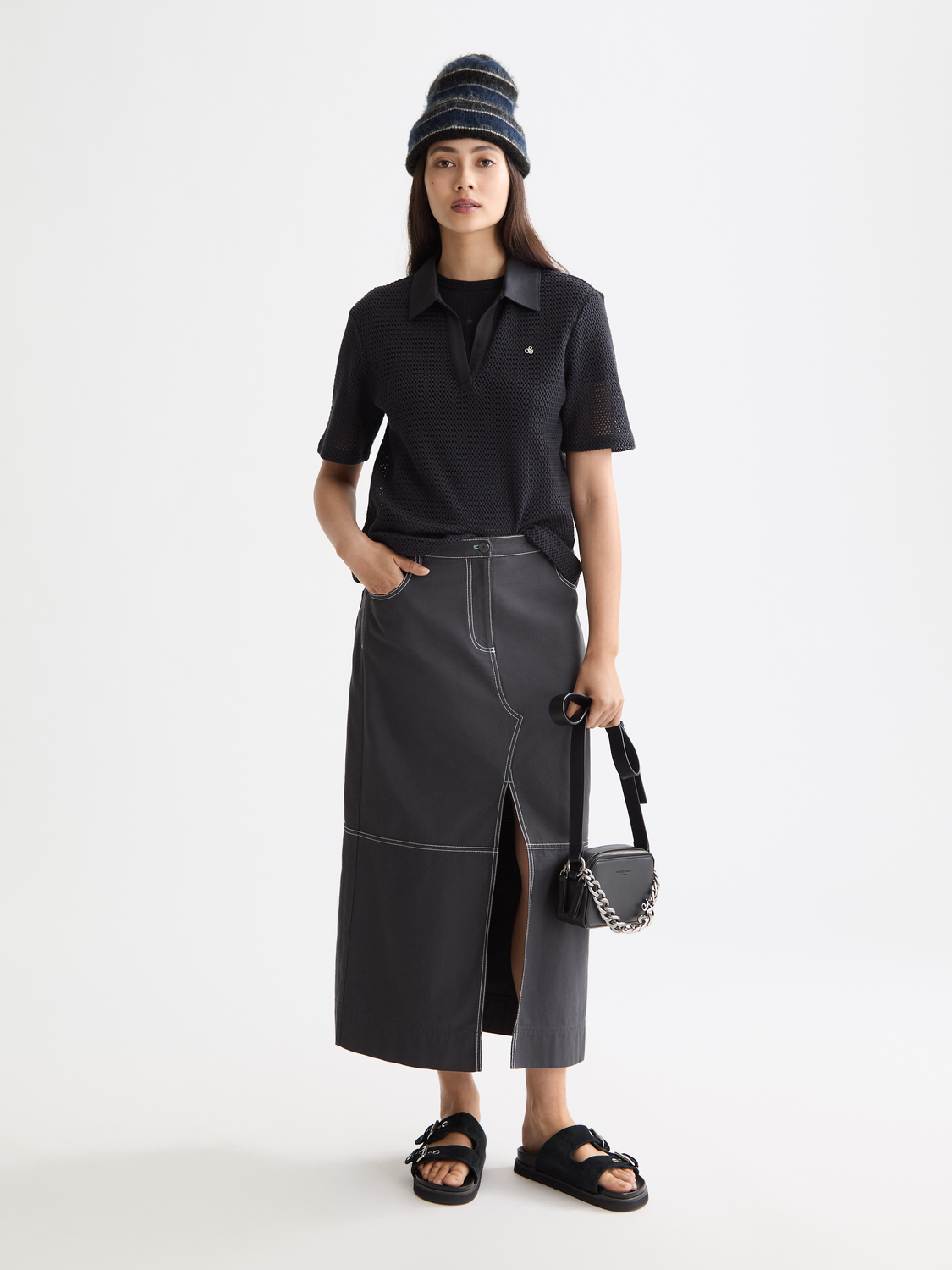 Dark Slate Gray חולצת פולו קרושה לנשים Crochet SCOTCH & SODA