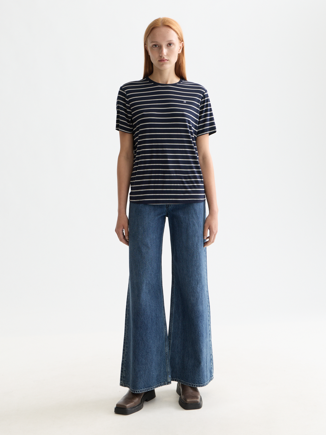 Dark Slate Gray טי שירט קצרה פסים לנשים SCOTCH & SODA