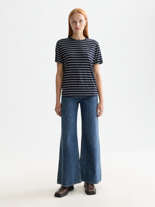 Dark Slate Gray טי שירט קצרה פסים לנשים SCOTCH & SODA