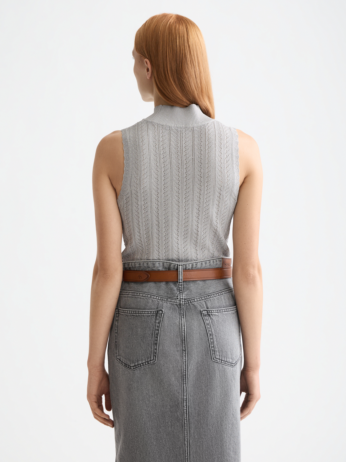 White Smoke גופית סריג לנשים  Pointelle SCOTCH & SODA