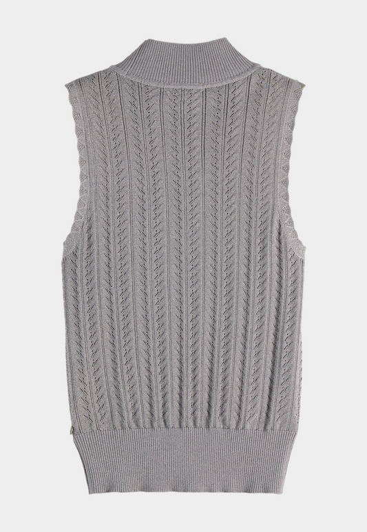 Light Gray גופית סריג לנשים  Pointelle SCOTCH & SODA