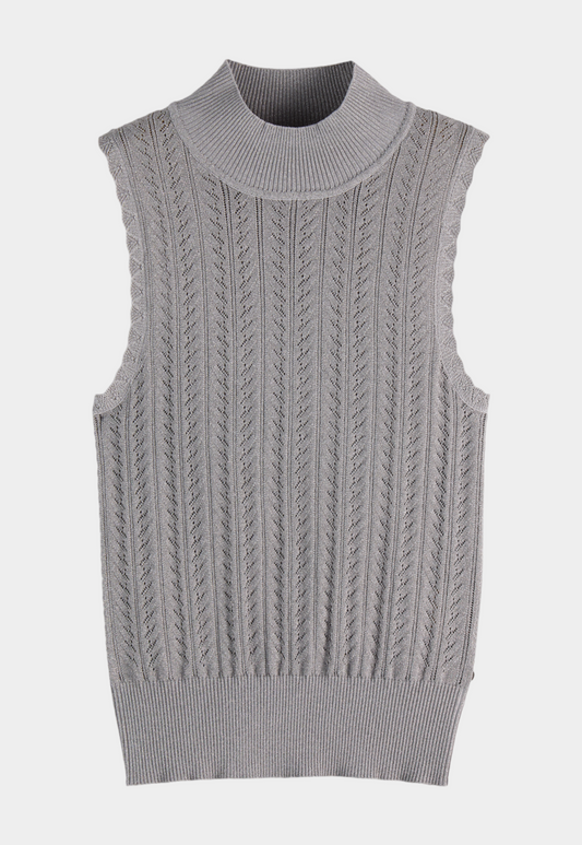 Light Gray גופית סריג לנשים  Pointelle SCOTCH & SODA