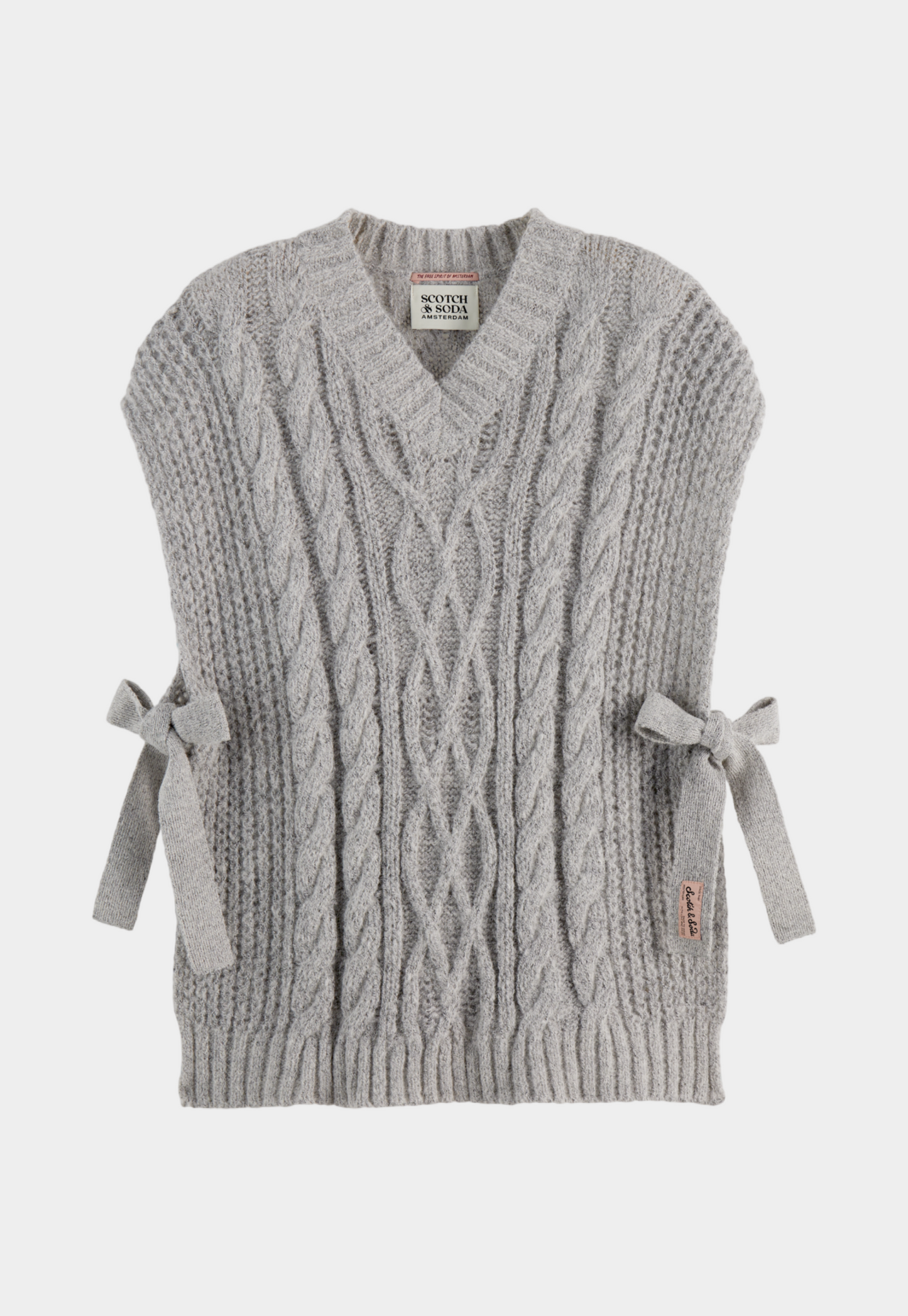 Light Gray ווסט סריג לנשים Cable SCOTCH & SODA