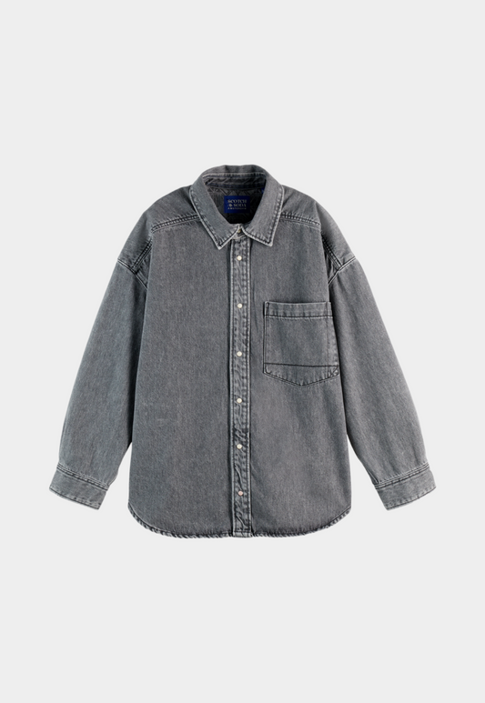 Dim Gray חולצת ג'ינס ארוכה לנשים Black Spark SCOTCH & SODA